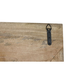 Espejo de pared Home ESPRIT Natural Cristal Madera de mango Indio Deca