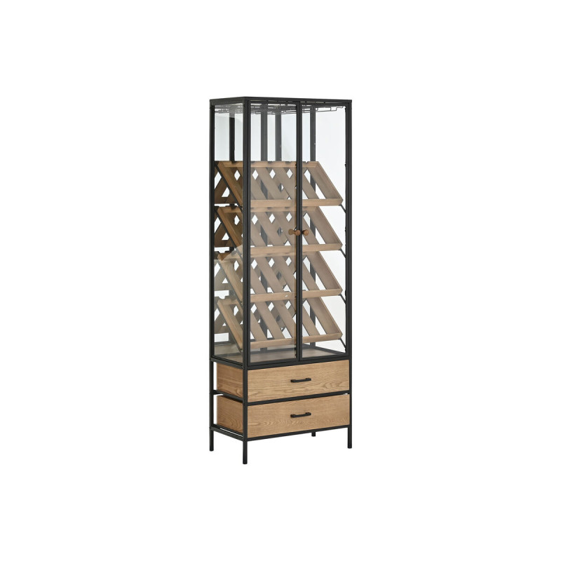 Botellero Home ESPRIT Negro Natural Madera Metal 60 x 33 x 169 cm Botellero Home ESPRIT Negro Natural Madera Metal 60 x 33 x 169 cm