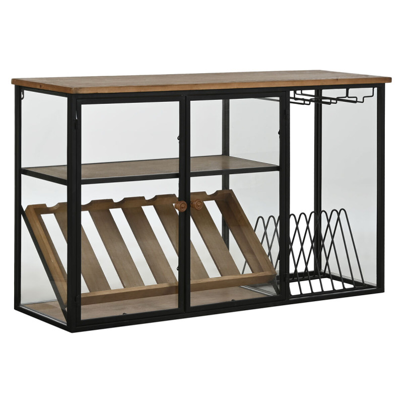 Botellero Home ESPRIT Negro Natural Madera Metal Cristal 102 x 32 x 60 Botellero Home ESPRIT Negro Natural Madera Metal Cristal 102 x 32 x 60