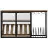 Botellero Home ESPRIT Negro Natural Madera Metal Cristal 102 x 32 x 60