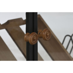 Botellero Home ESPRIT Negro Natural Madera Metal Cristal 102 x 32 x 60