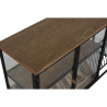 Botellero Home ESPRIT Negro Natural Madera Metal Cristal 102 x 32 x 60