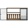 Botellero Home ESPRIT Negro Natural Madera Metal Cristal 102 x 32 x 60
