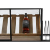 Botellero Home ESPRIT Negro Natural Madera Metal Cristal 102 x 32 x 60