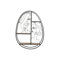 Estantería Home ESPRIT Negro Natural Metal Madera MDF 53 x 12,2 x 72