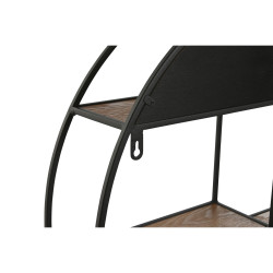Estantería Home ESPRIT Negro Natural Metal Madera MDF 60 x 12 x 60 cm