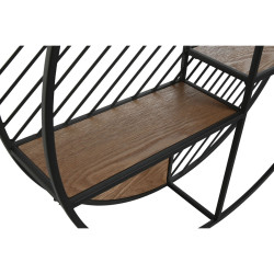 Estantería Home ESPRIT Negro Natural Metal Madera MDF 60 x 12 x 60 cm