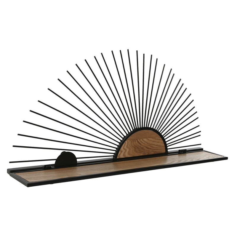 Estantería Home ESPRIT Negro Natural Metal Madera MDF 58 x 10,5 x 28