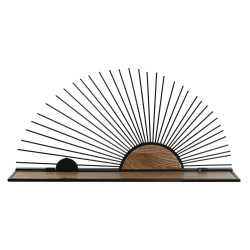 Estantería Home ESPRIT Negro Natural Metal Madera MDF 58 x 10,5 x 28