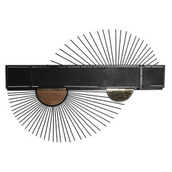 Estantería Home ESPRIT Negro Natural Metal Madera MDF 70 x 12 x 51 cm