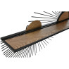 Estantería Home ESPRIT Negro Natural Metal Madera MDF 70 x 12 x 51 cm