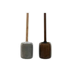 Escobilla para el Baño Home ESPRIT Marrón Gris Polietileno Gres 11 x