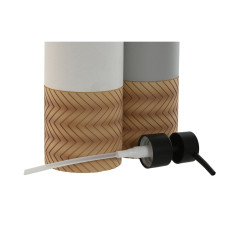 Dispensador de Jabón Home ESPRIT Blanco Gris Natural Resina Polietile