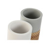 Vaso Home ESPRIT Blanco Gris Natural Resina 7 x 7 x 10,5 cm (2 Unidade