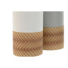 Vaso Home ESPRIT Blanco Gris Natural Resina 7 x 7 x 10,5 cm (2 Unidade
