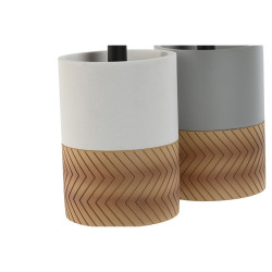 Escobilla para el Baño Home ESPRIT Blanco Gris Natural Resina 9,5 x 9