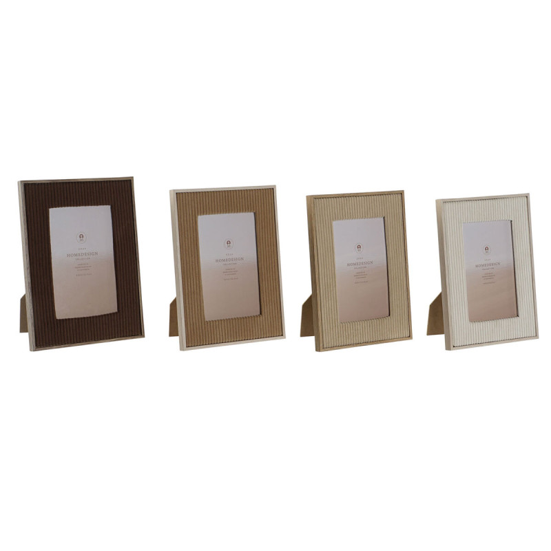 Marco de Fotos Home ESPRIT Marrón Beige Terciopelo Cristal Moderno 26