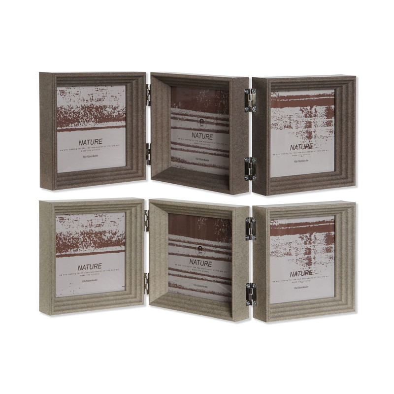 Marco de Fotos Home ESPRIT Marrón Beige Cristal Poliestireno 38 X 3 X