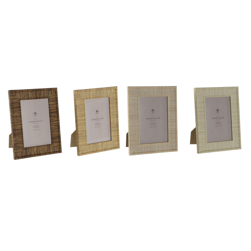 Marco de Fotos Home ESPRIT Marrón Beige Natural Marfil Cristal Polies