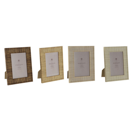 Marco de Fotos Home ESPRIT Marrón Beige Natural Marfil Cristal Polies