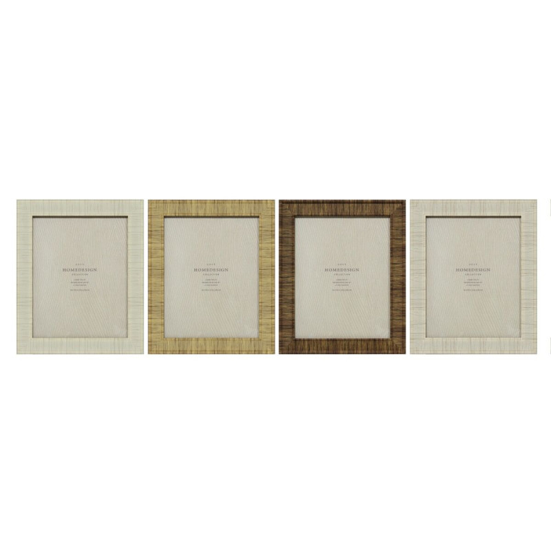 Marco de Fotos Home ESPRIT Beige Natural Cristal Poliestireno Escandin