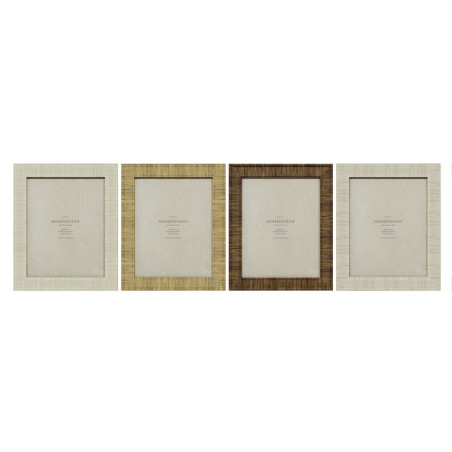 Marco de Fotos Home ESPRIT Beige Natural Cristal Poliestireno Escandin
