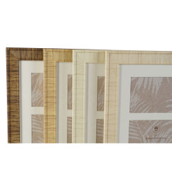 Marco de Fotos Home ESPRIT Blanco Marrón Beige Natural Cristal Polies