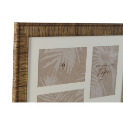 Marco de Fotos Home ESPRIT Marrón Beige Natural Marfil Cristal Polies