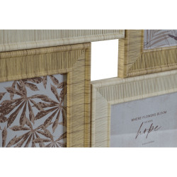 Marco de Fotos Home ESPRIT Beige Natural Cristal Poliestireno Escandin