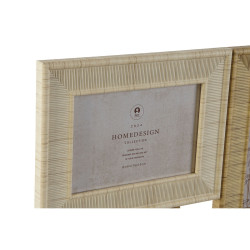 Marco de Fotos Home ESPRIT Beige Natural Cristal Poliestireno Escandin