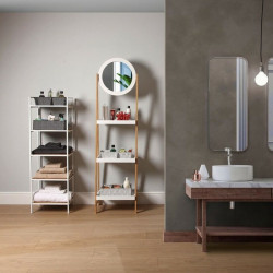 Estantería de Baño Versa Metal PVC Bambú (32,5 x 120 x 39 cm)