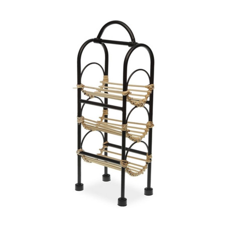 Botellero Redondo Versa Metal Ratán Madera MDF (18 x 12 x 43,5 cm) (1