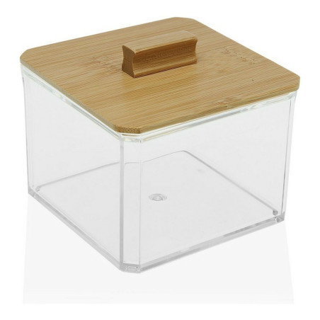 Caja con Tapa Versa Bambú Poliestireno (9 x 8,5 x 9 cm)