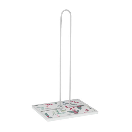 Portarrollo de Papel de Cocina Versa Acebo Metal Acero Madera MDF 16,5