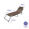 Marbueno Tumbona Plegable Acero Con Cojin Jardin y Piscina 190X58X27 c