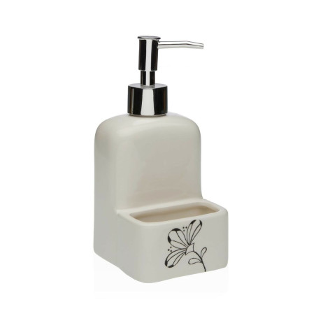 Dispensador de Jabón Versa Cerámica ABS Dolomita Flores 9 x 18,5 x 8