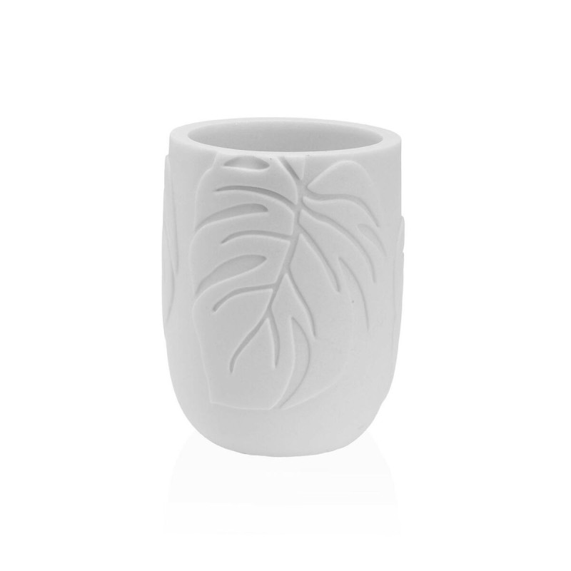 Portacepillos de Dientes Versa Palm Blanco Resina 7 x 9 x 7 cm Portacepillos de Dientes Versa Palm Blanco Resina 7 x 9 x 7 cm