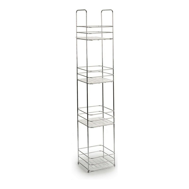Estantería de Baño Transparente Plateado Metal Plástico Estantería de Baño Transparente Plateado Metal Plástico