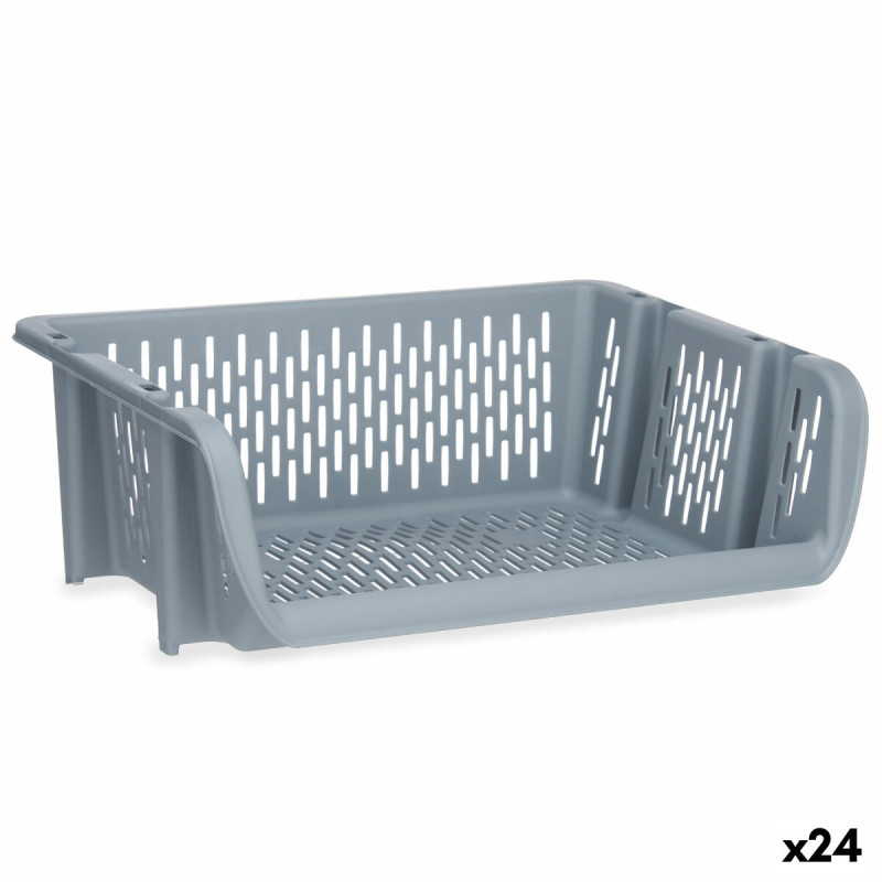Cesta para verduras Gris Polipropileno (30 x 13,5 x 38,7 cm) (24 Unida