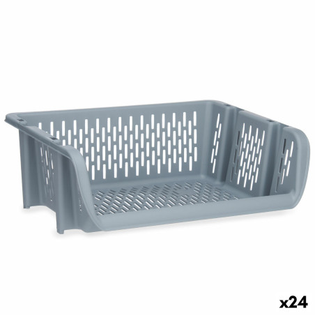 Cesta para verduras Gris Polipropileno (30 x 13,5 x 38,7 cm) (24 Unida