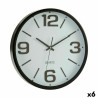 Reloj de Pared Blanco Negro Cristal Plástico 40 x 5 x 40 cm (6 Unidad