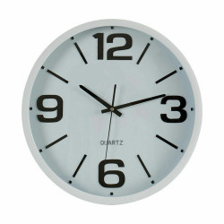 Reloj de Pared Blanco Negro Cristal Plástico 40 x 5 x 40 cm (6 Unidad