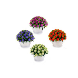Flor Decorativa Ramo Plástico 14 x 12 x 14 cm (12 Unidades)