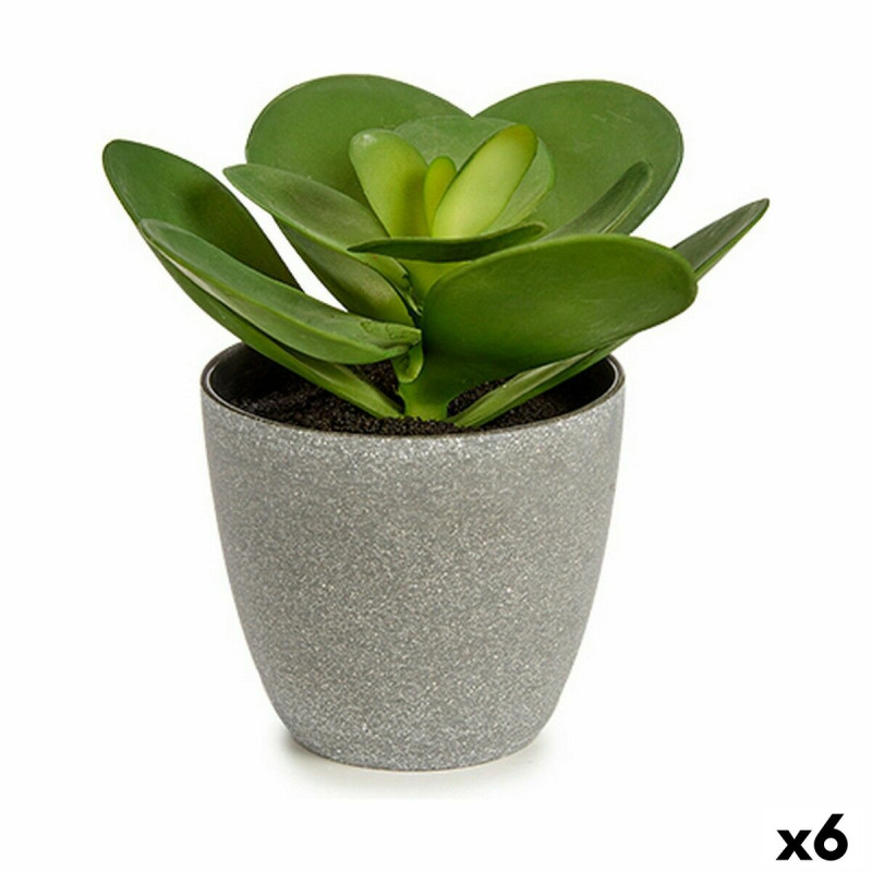 Planta Decorativa 18 x 18,5 x 18 cm Gris Verde Plástico (6 Unidades) Planta Decorativa 18 x 18,5 x 18 cm Gris Verde Plástico (6 Unidades)