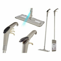 Mopa Triple con Pulverizador Acero Inoxidable Plástico 14 x 40 x 128
