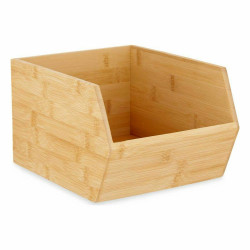 Caja Organizadora Apilable Marrón Bambú 20,1 x 15,1 x 25 cm (12 Unid