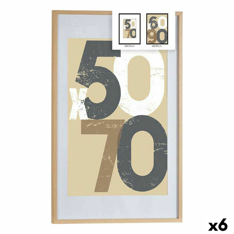 Marco de Fotos 62,5 x 2,5 x 92,5 cm Natural Plástico Madera MDF (6 Un