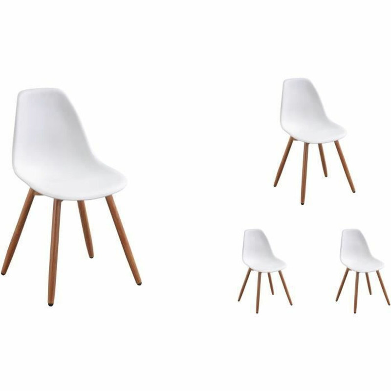 Silla de Jardín Blanco 50 x 55 x 85,5 cm (4 Piezas) Silla de Jardín Blanco 50 x 55 x 85,5 cm (4 Piezas)