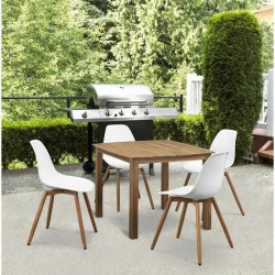 Silla de Jardín Blanco 50 x 55 x 85,5 cm (4 Piezas)