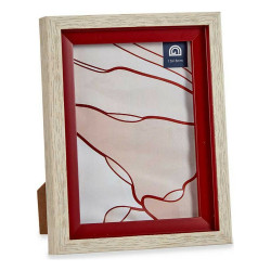 Marco de Fotos 17 x 2 x 21,8 cm Cristal Rojo Madera Marrón Plástico